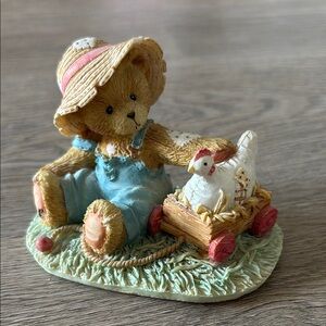 Cherished Teddies Figurine with chicken 1993
